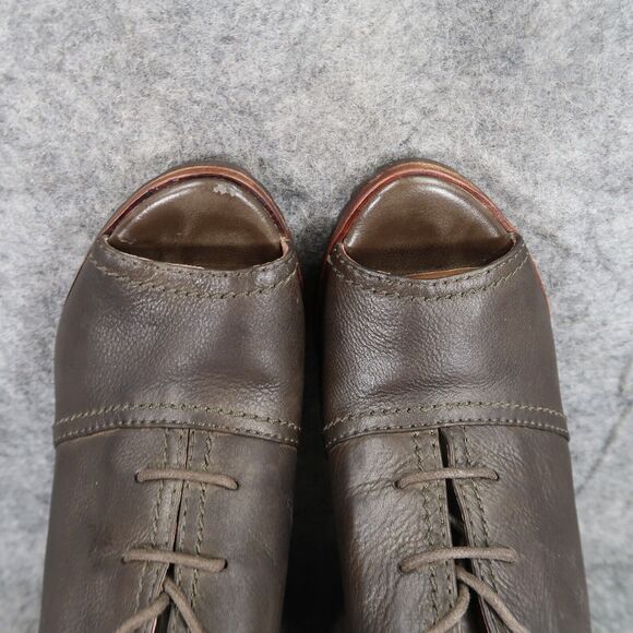 Biala Shoes Women 38 Bootie Wedge Fashion Leather Lace Up Bayley Slingback Olive - Picture 9 of 16